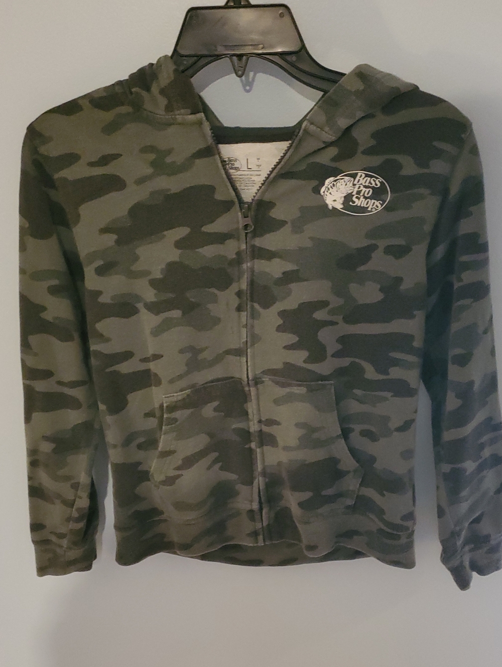Bass Pro Shops Olive Green Camo Kids Zip Hoodie